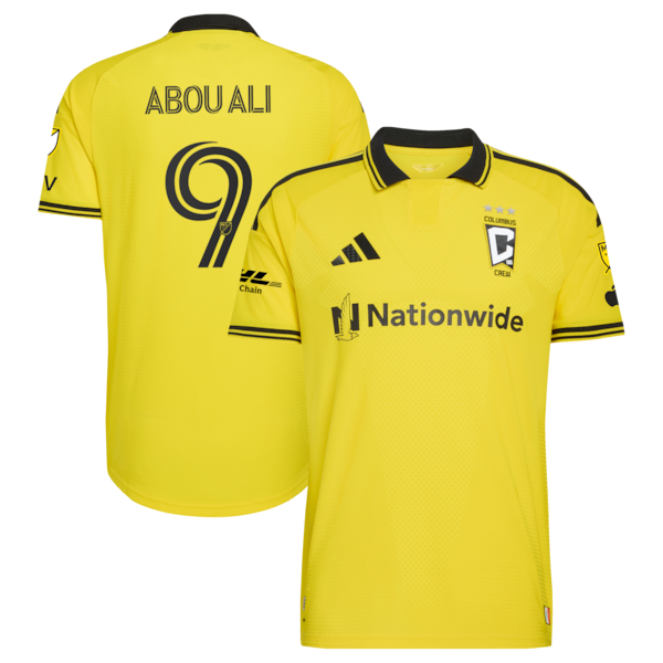 Wessam Abou ALI Columbus Crew Adidas 2026 the Crafted FOR Excellence KIT ON Field Authentic Patch Jersey Yellow 2026