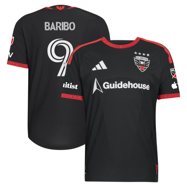 TAI Baribo DC United Adidas 2026 Black AND RED KIT ON Field Authentic Patch Jersey Black 2026