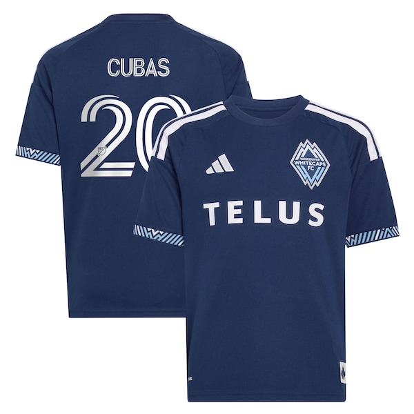 Andrés Cubas Vancouver Whitecaps FC Adidas Youth THE Coastal Jersey Replica Jersey Blue 2025/26