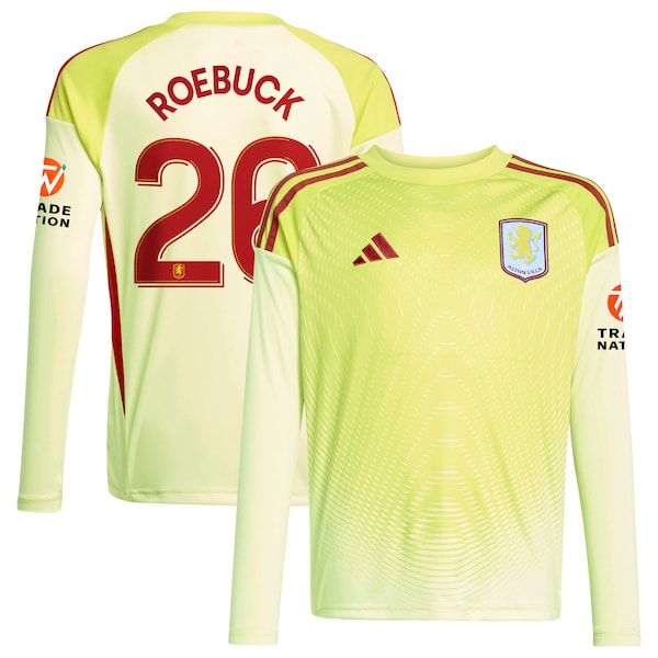 Maillot Gardien DE BUT Aston Villa Extérieur 2025 26 Manches Longues Enfants Avec Flocage DE LA Coupe Roebuck 2025/26