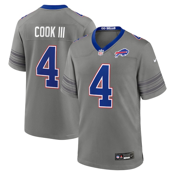 Maglia DA Gioco Nike James Cook III Grigia DEI Buffalo Bills Nickel City DA Uomo 2025/26