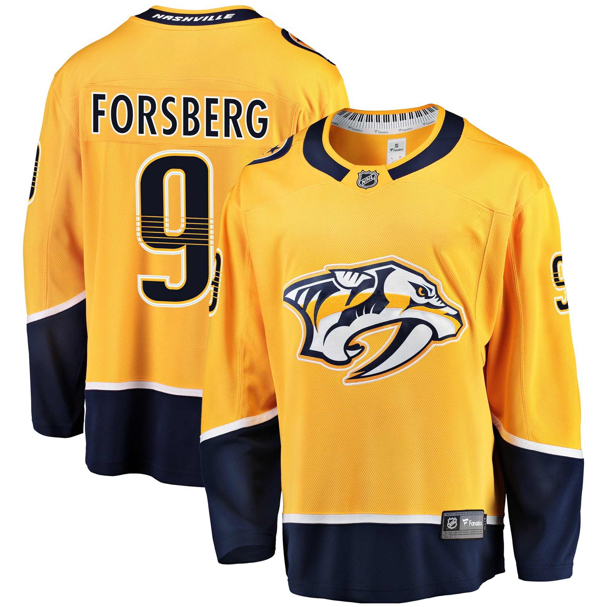 Filip Forsberg Nashville Predators Fanatics Breakaway Player Jersey Gold 2025/26