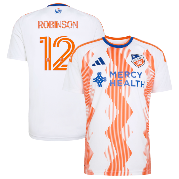 Kévin Denkey FC Cincinnati Adidas Youth 2026 THE Seven Hills KIT Replica Jersey White 2026