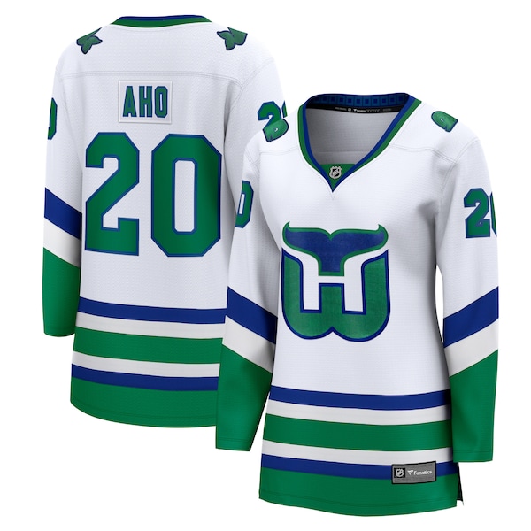 Sebastian AHO Carolina Hurricanes Fanatics Womens Throwback Breakaway Jersey White 2025/26