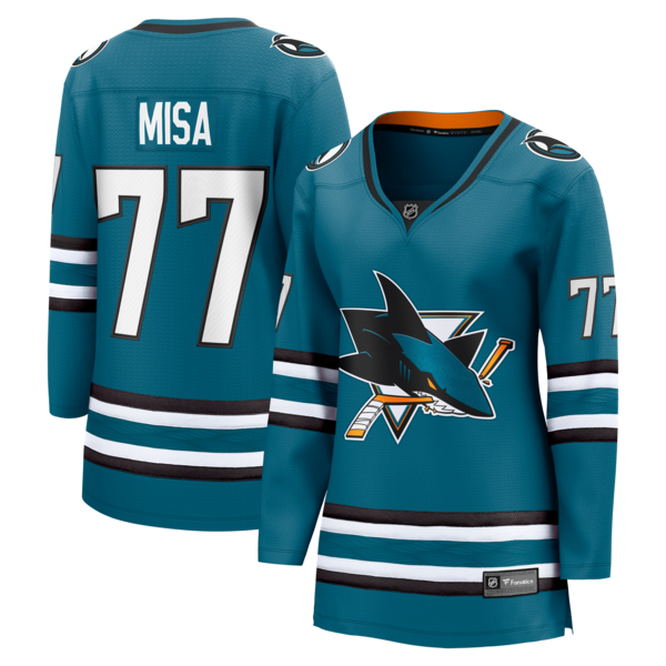 Michael Misa SAN Jose Sharks Fanatics Womens Breakaway Jersey Teal 2025/26