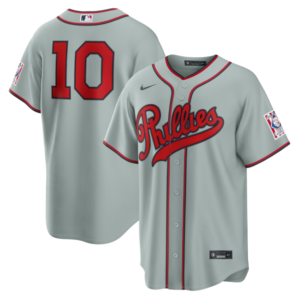 JT Realmuto Philadelphia Phillies Nike 2026 Field of Dreams Stadium Jersey Gray 2026