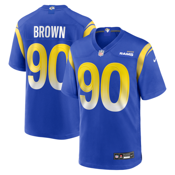Nike Earnest Brown IV Royal LOS Angeles Rams Team Game Jersey 2025/26