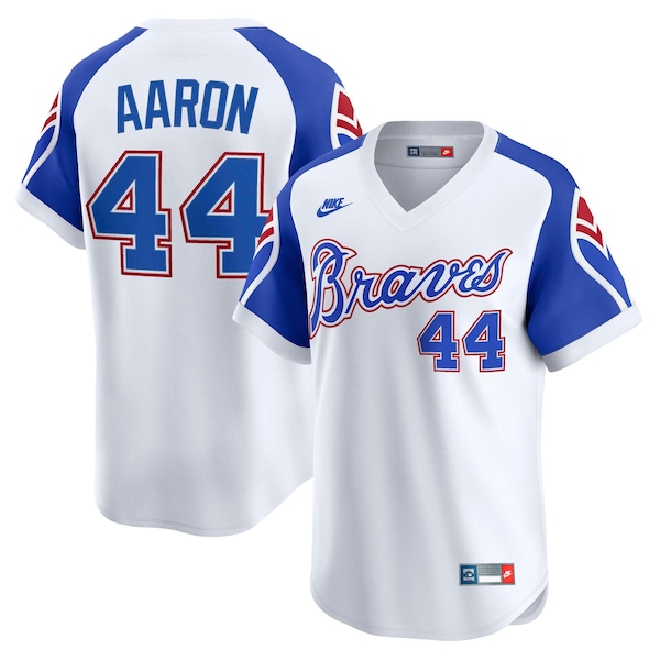 Hank Aaron Atlanta Braves Nike Throwback Cooperstown Collection Limited Jersey White 2026/27