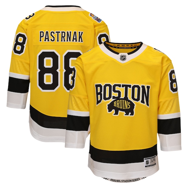 David Pastrnak Boston Bruins Outerstuff Youth 2026 NHL Stadium Series Premier Jersey Gold 2026