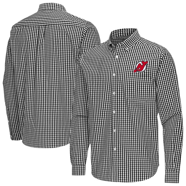 NEW Jersey Devils Antigua Ellis TRI Blend Long Sleeve Button Down Shirt Black 2025/26