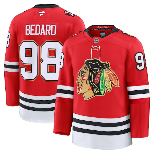 Connor Bedard Chicago Blackhawks Fanatics Centennial Premium Player Jersey RED 2025/26