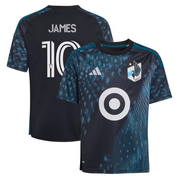 James Rodriguez Minnesota United FC Adidas Youth 2026 THE Decade KIT Replica Jersey Black 2026