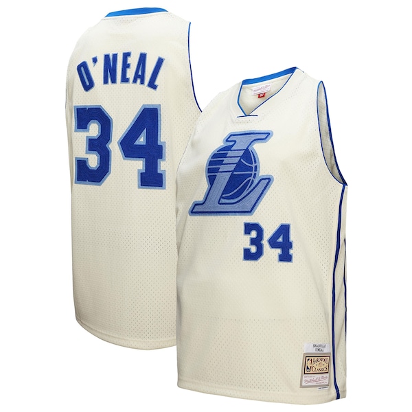 Shaquille Oneal LOS Angeles Lakers Mitchell and Ness Chainstitch Swingman Jersey Cream 2026/27