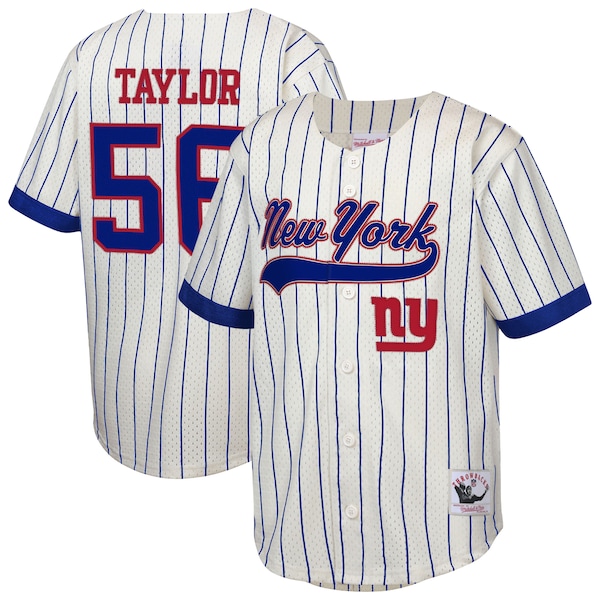 Lawrence Taylor NEW York Giants Mitchell AND Ness Youth Retired Player Name AND Number Baseball Jersey Cream 2025/26