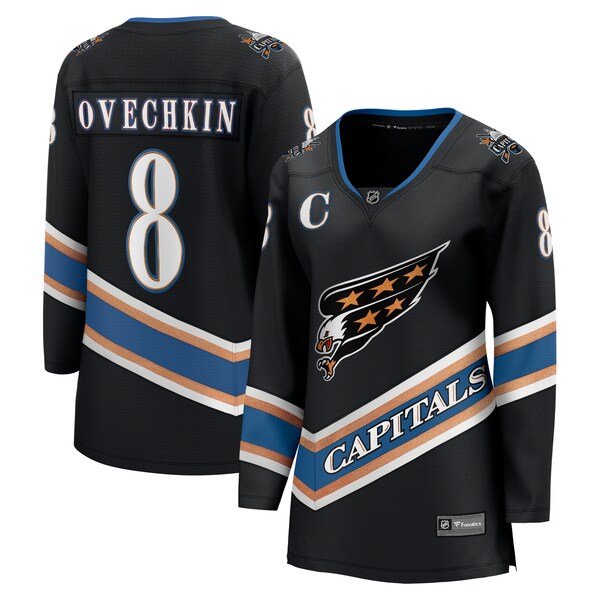 Womens Fanatics Alexander Ovechkin Black Washington Capitals 50th Anniversary Breakaway Jersey 2025/26