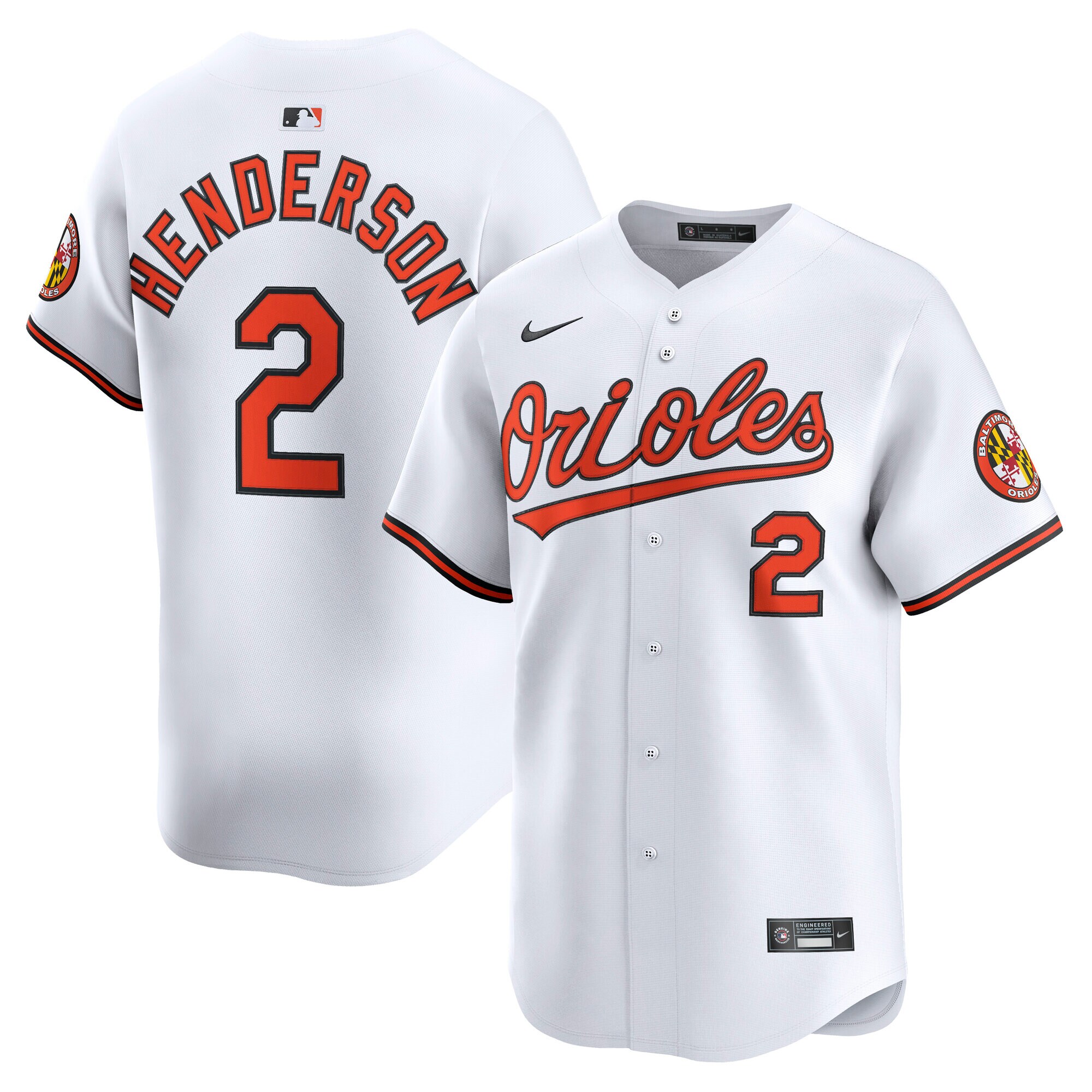 Gunnar Henderson Baltimore Orioles Nike Limited Player Jersey White 2025/26