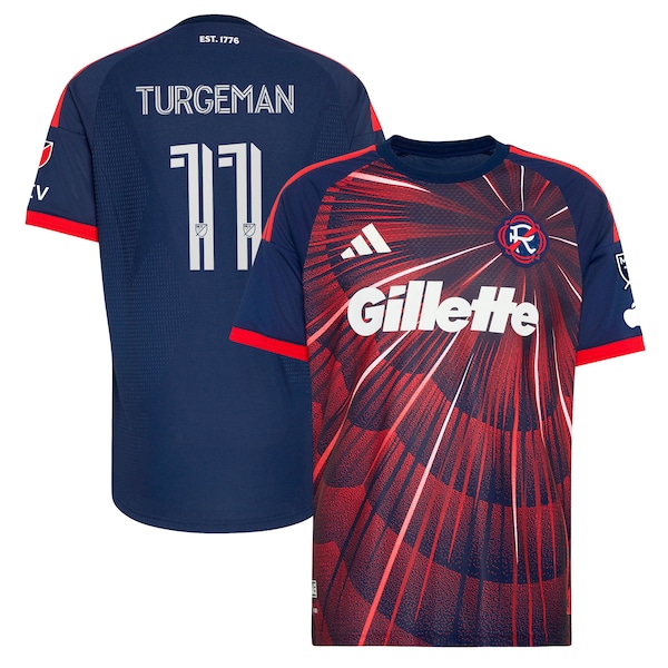 DOR Turgeman NEW England Revolution Adidas 2026 Independence DAY ON Field Authentic Patch Jersey Blue 2026