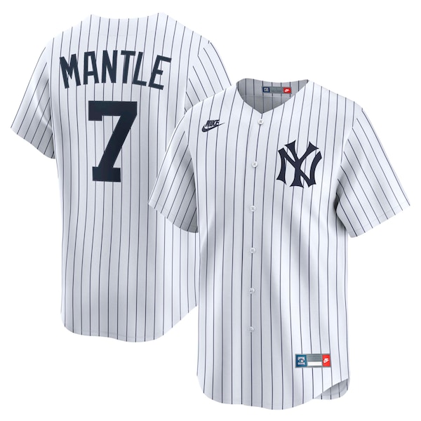 Mickey Mantle NEW York Yankees Nike Throwback Cooperstown Collection Limited Jersey White 2025/26