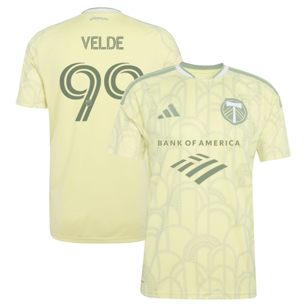 Kristoffer Velde Portland Timbers Adidas 2026 Civic Stadium KIT Replica Jersey Yellow 2026