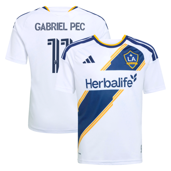 Gabriel PEC LA Galaxy Adidas Youth 2026 THE Velocity KIT Replica Jersey White 2026