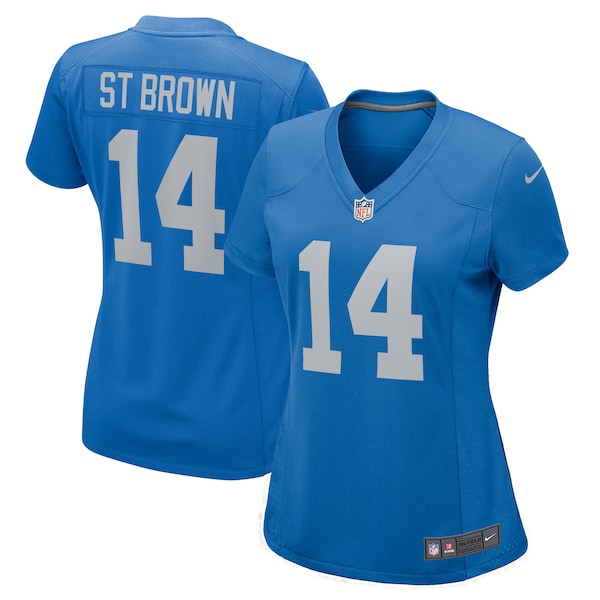 Womens Nike Amon RA ST Brown Blue Detroit Lions Player Game Jersey 2025/26