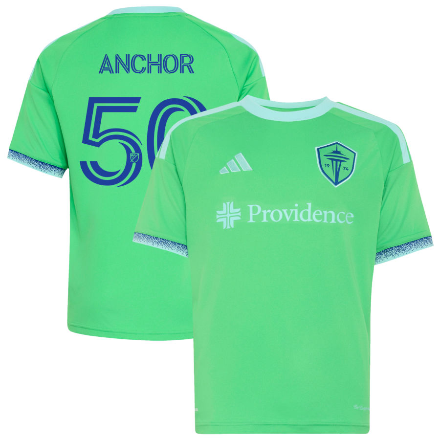 Seattle Sounders FC Adidas Youth THE Evergreen State KIT Replica Custom Jersey Rave Green 2025/26