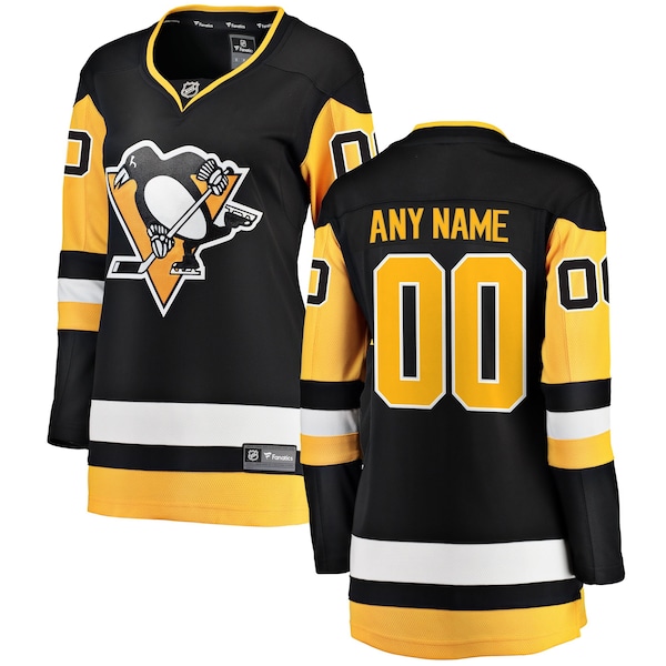 Pittsburgh Penguins Fanatics Womens Breakaway Custom Jersey Black 2025/26