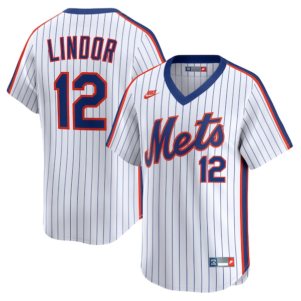 Francisco Lindor NEW York Mets Nike Throwback Cooperstown Collection Limited Jersey White 2025/26