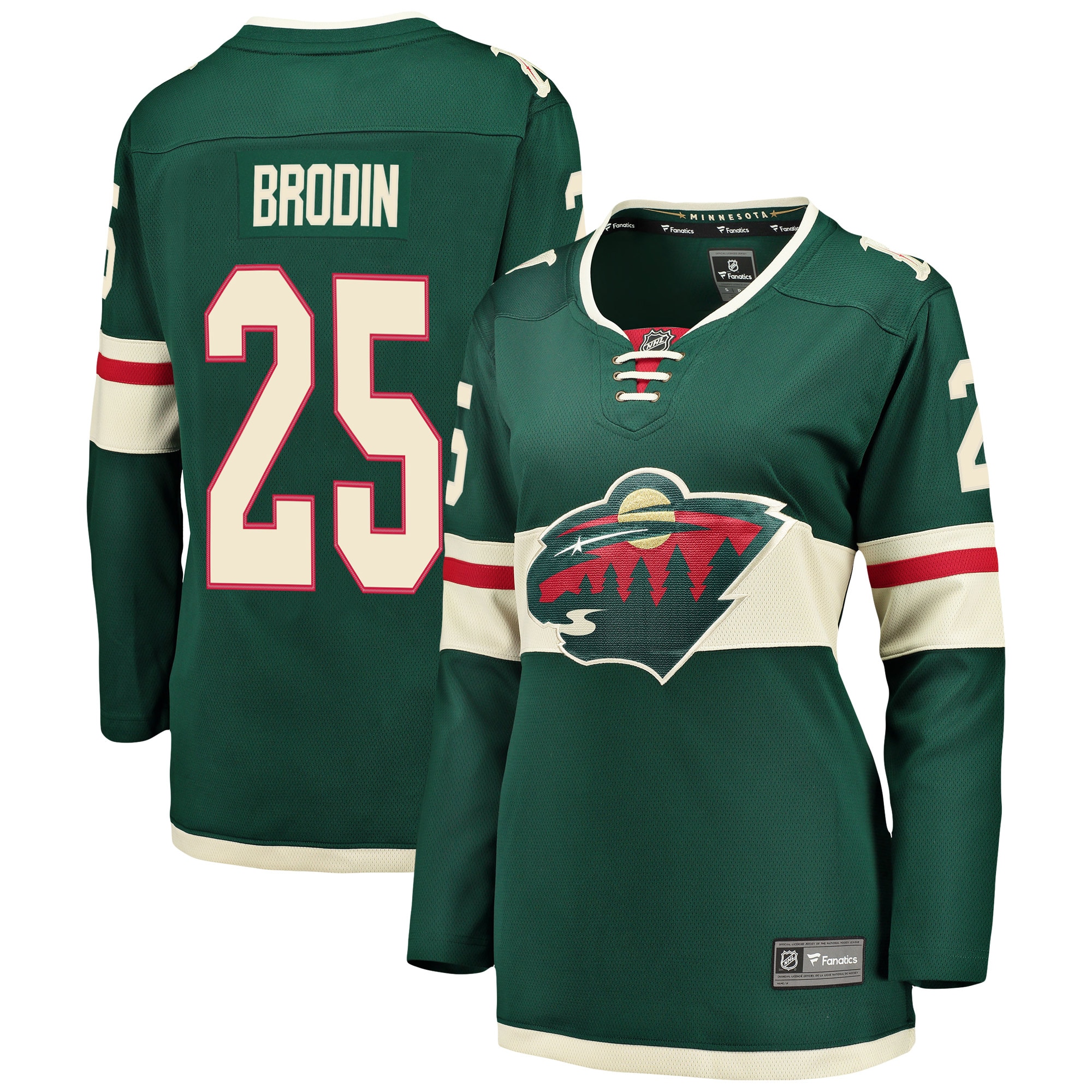 Jonas Brodin Minnesota Wild Fanatics Womens Breakaway Player Jersey Green 2025/26