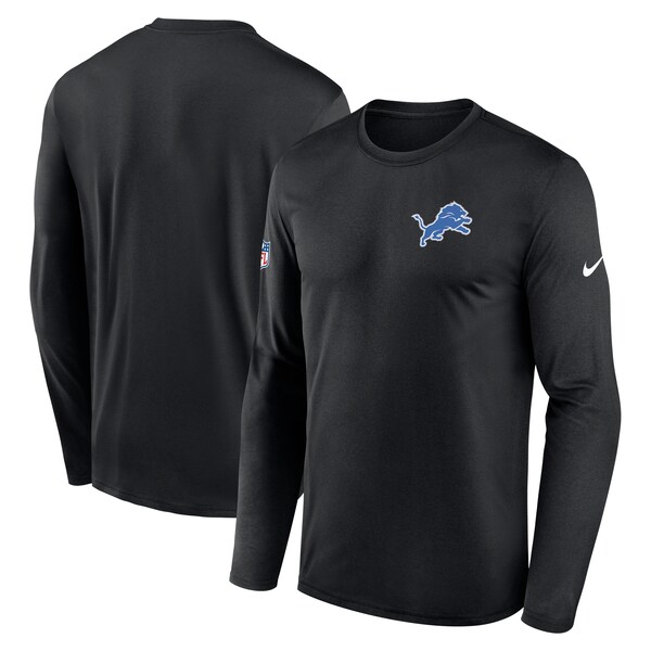 Camiseta Nike DRI FIT de Manga Larga Negra CON Logo Pequeño de LOS Detroit Lions Legend Para Hombre 2025/26