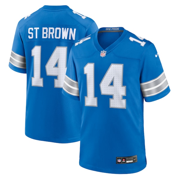 Amon RA ST Brown Detroit Lions Nike Team Game Jersey Blue 2025/26