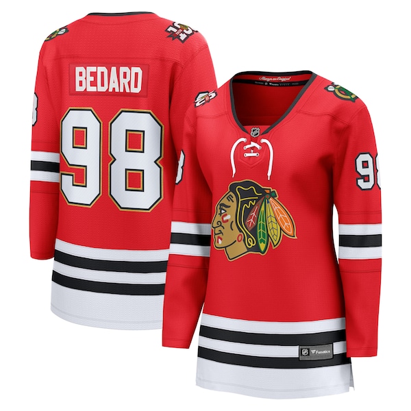 Connor Bedard Chicago Blackhawks Fanatics Womens Centennial Breakaway Player Jersey RED 2025/26