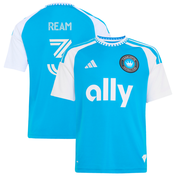TIM Ream Charlotte FC Adidas Youth 2026 Carolina Kit: Crowns UP Replica Jersey Blue 2026
