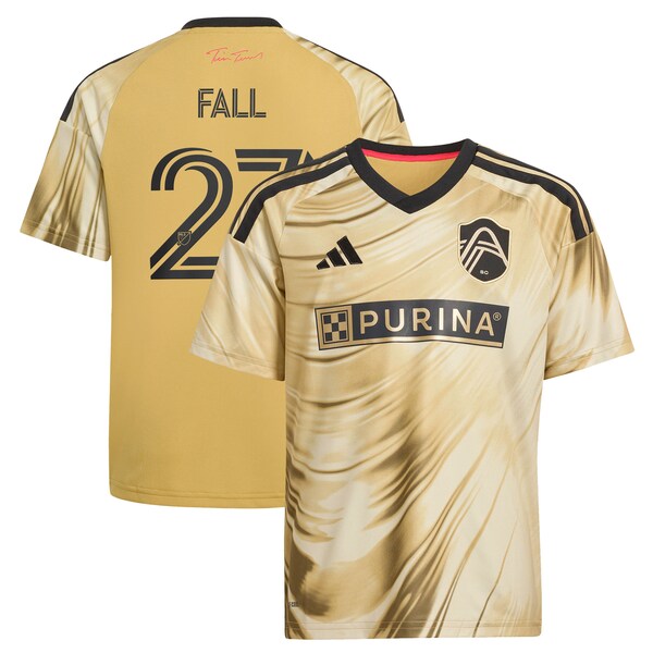 Fallou Fall ST Louis City SC Adidas Youth 2026 THE Tina Turner KIT Replica Jersey Yellow 2026