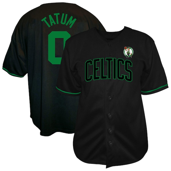 Jayson Tatum Boston Celtics Profile BIG AND Tall Name AND Number Button UP Jersey Black 2025/26