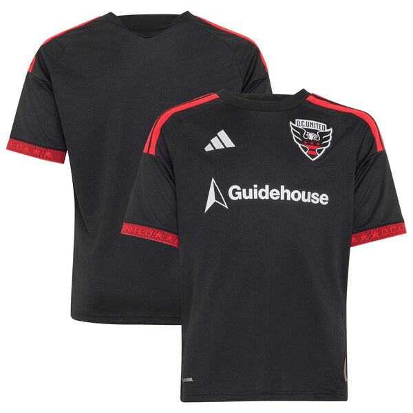 DC United Adidas Youth 2026 Black AND RED KIT Replica Jersey Black 2026