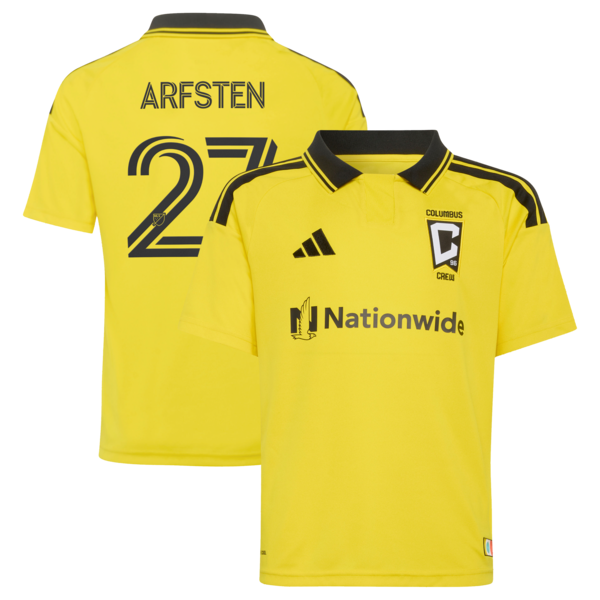 Maximilian Arfsten Columbus Crew Adidas Youth 2026 THE Crafted FOR Excellence KIT Replica Jersey Yellow 2026