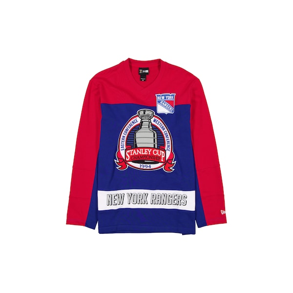 NEW York Rangers NEW ERA Stanley CUP Champions Long Sleeve Hockey Jersey Shirt Blue RED 2026/27