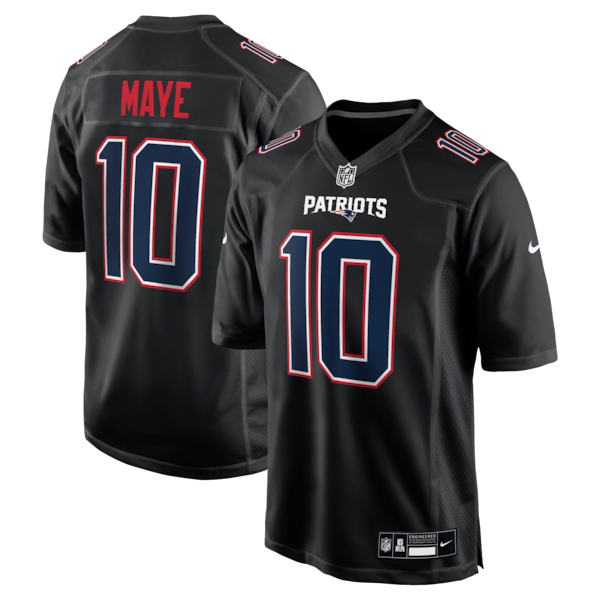 Drake Maye NEW England Patriots Nike Game Jersey Carbon Black 2025/26