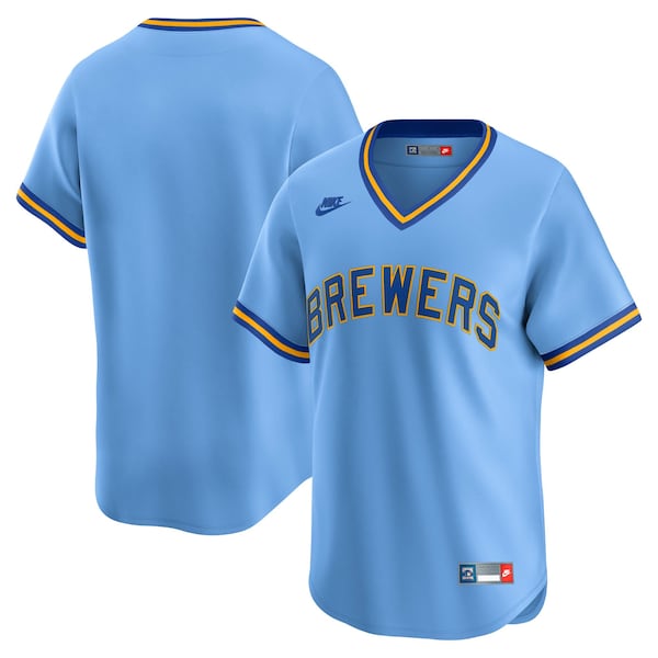 Milwaukee Brewers Nike Cooperstown Collection Limited Jersey Light Blue 2026/27