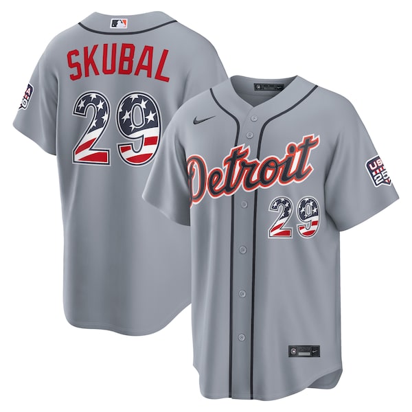 Fourth of July Detroit Tigers Tarik Skubal Nike Gray USA 250 Stadium Jersey 2026/27