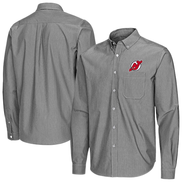 NEW Jersey Devils Antigua Porter Woven TRI Blend Long Sleeve Button Down Shirt Black 2025/26
