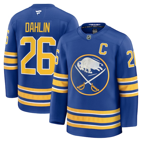 Rasmus Dahlin Buffalo Sabres Fanatics Premium Jersey With Captains Patch Royal 2025/26