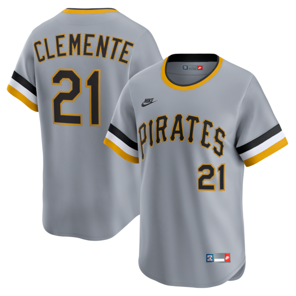 Roberto Clemente Pittsburgh Pirates Nike Throwback Cooperstown Collection Limited Jersey Gray 2026/27