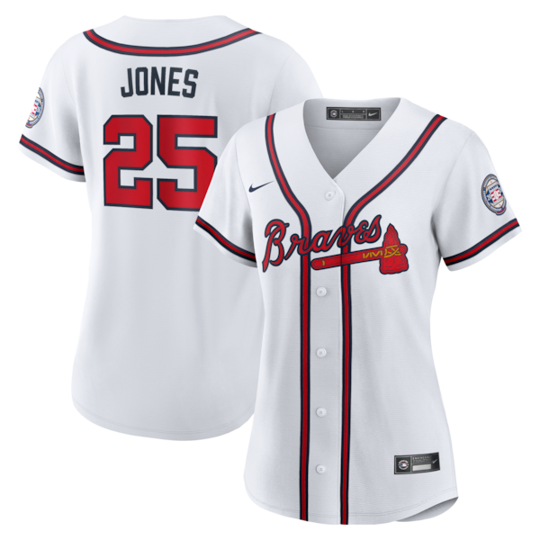 Andruw Jones Atlanta Braves Nike Womens 2026 Baseball Hall OF Fame Retired Player Replica Jersey White 2026