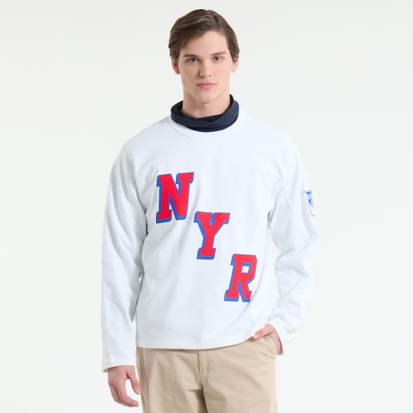 NEW York Rangers Todd Snyder BY Fanatics Heavyweight Football Jersey White 2025/26