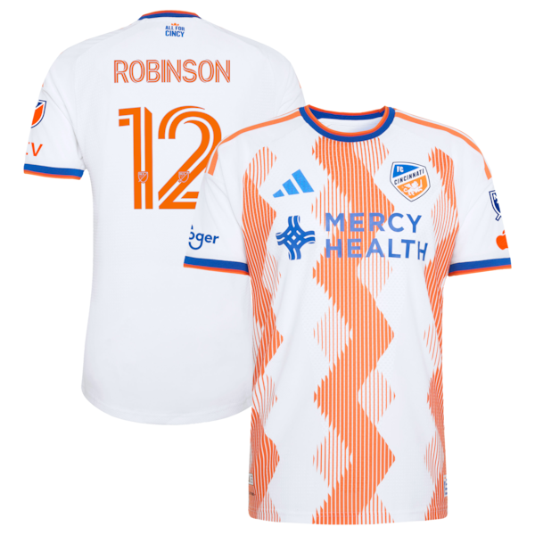 Miles Robinson FC Cincinnati Adidas 2026 THE Seven Hills KIT ON Field Authentic Patch Jersey White 2026