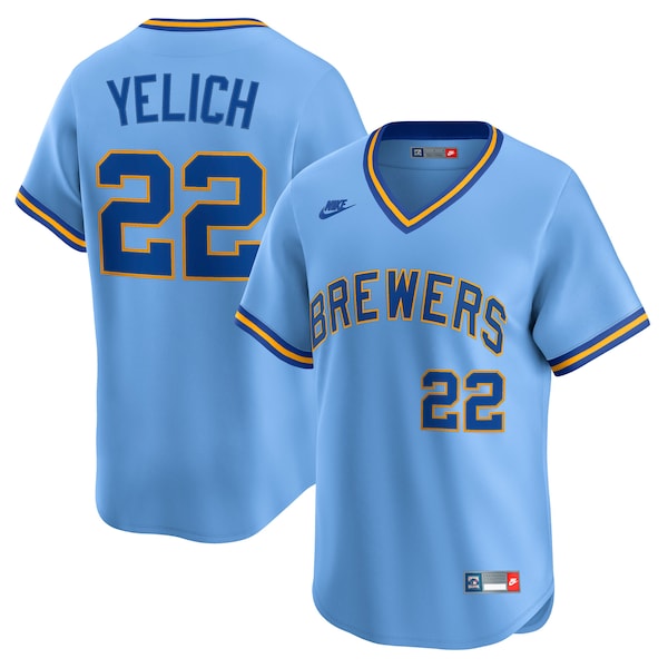 Christian Yelich Milwaukee Brewers Nike Cooperstown Collection Limited Jersey Powder Blue 2025/26