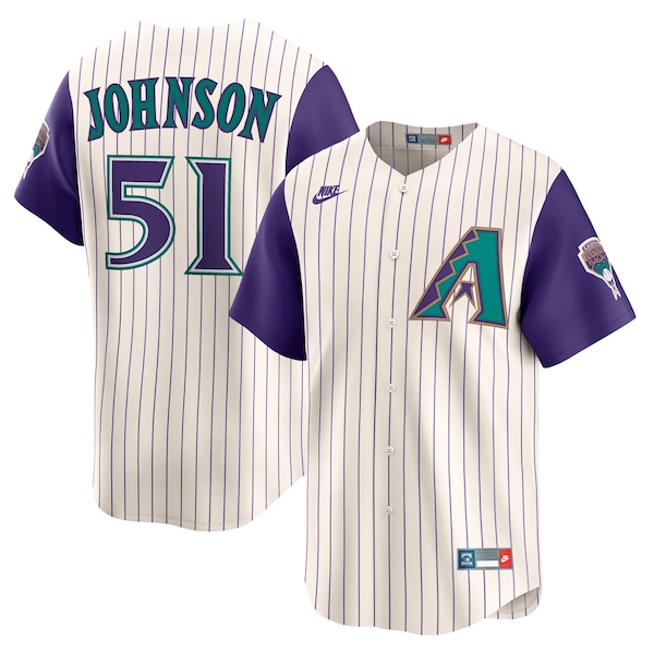 Randy Johnson Arizona Diamondbacks Nike Throwback Cooperstown Collection Limited Jersey Cream 2026/27