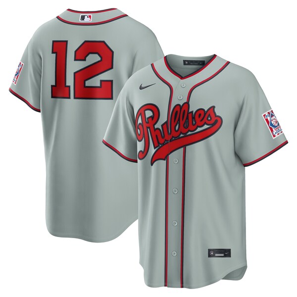 Kyle Schwarber Philadelphia Phillies Nike 2026 Field of Dreams Stadium Jersey Gray 2026